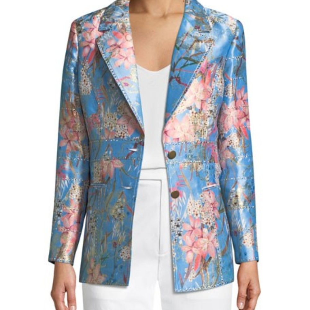NWOT Berek Petite Cherry Blossom Jacquard Jacket